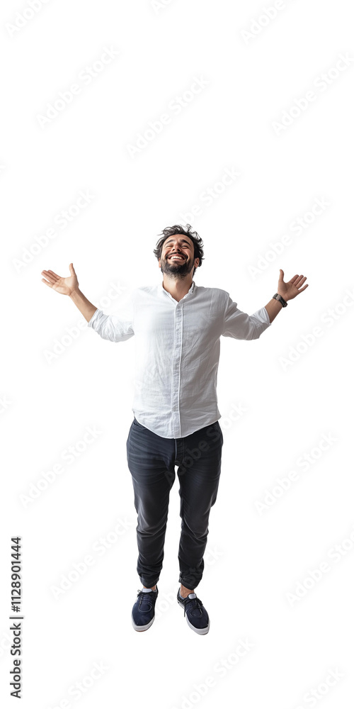 man in professional attire,hands raised and cheering for victory ,copy space,web banner. man in professional attire,hands raised and cheering for victory ,copy space,web banner.