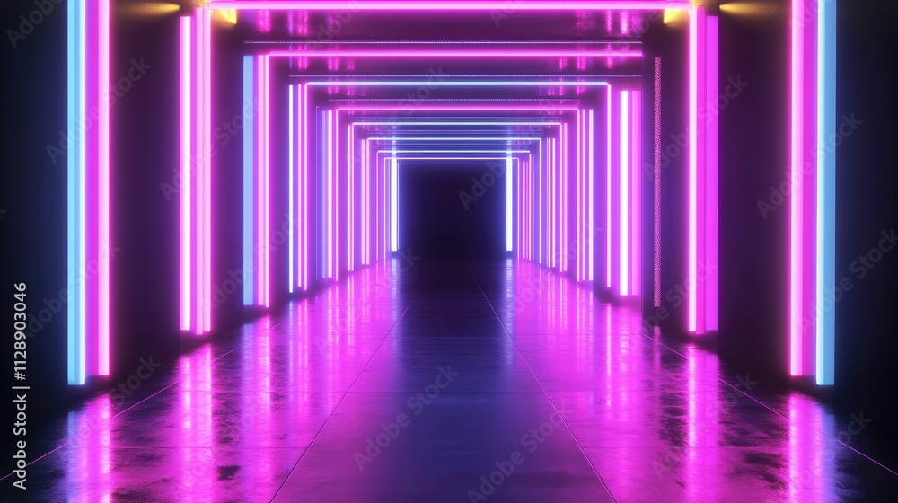 Abstract futuristic techno vibes in neon Abstract futuristic techno vibes in neon