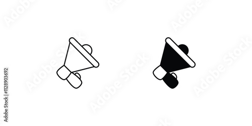 Bullhorn set icon with white background vector stock illustration