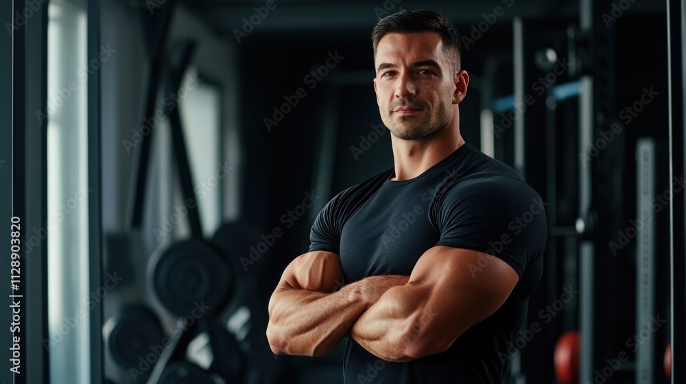 Muscular Man in a Gym