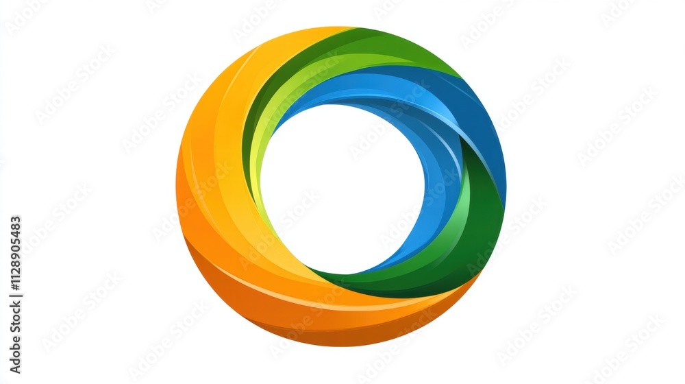 Abstract Colorful Swirl Design, Circular Logo Template Abstract Colorful Swirl Design, Circular Logo Template