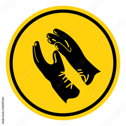 Wear Rubber Gloves Symbol Sign, Vector Illustration, Isolate On White Background Label. EPS10