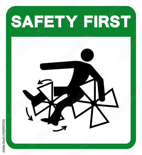 Safety First Rotating Paddles Will Crush Entangle Or Amputate Symbol Sign, Vector Illustration, Isolate On White Background Label .EPS10