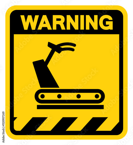 Treadmill Warning Sign, Vector Illustration, Isolate On White Background Label. EPS10