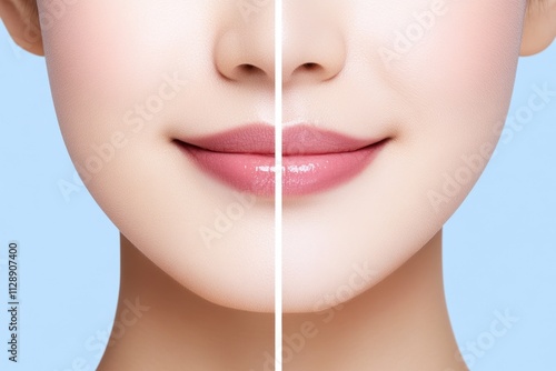 A before-and-after comparison of skin, showing smoothness achieved through epilation photo