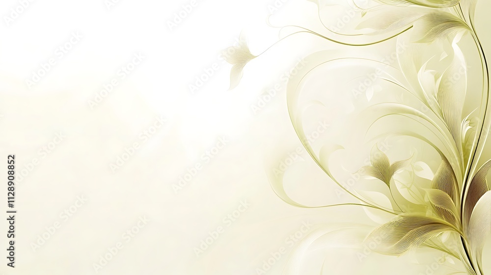 Elegant Pale Green Floral Abstract Design Elegant Pale Green Floral Abstract Design
