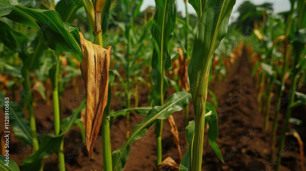 Fototapeta premium Close-Up View of a Corn Field