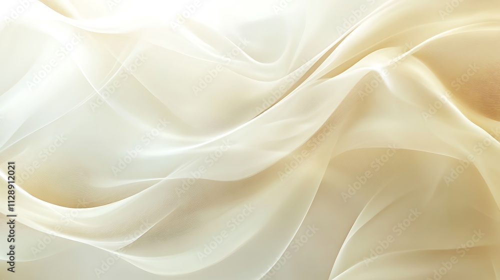Obraz premium Elegant Draped Cream Colored Fabric Waves