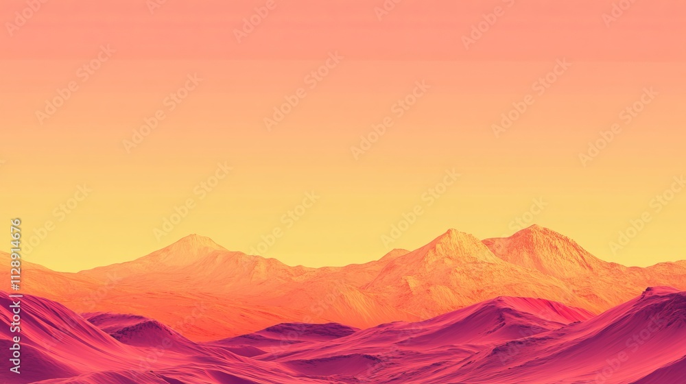 Vibrant Sunset over Desert Landscape with Orange and Pink Hues in Stunning Gradients Vibrant Sunset over Desert Landscape with Orange and Pink Hues in Stunning Gradients