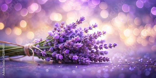 Delicate Bundle of Lavender Flowers with Soft Purple Hues Isolated on a Light Background - Perfect for Floral Designs and Nature Themes