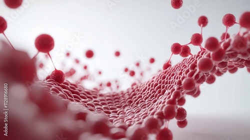 Crosslinked polymer structure with detailed molecular visualization, precision science in material development