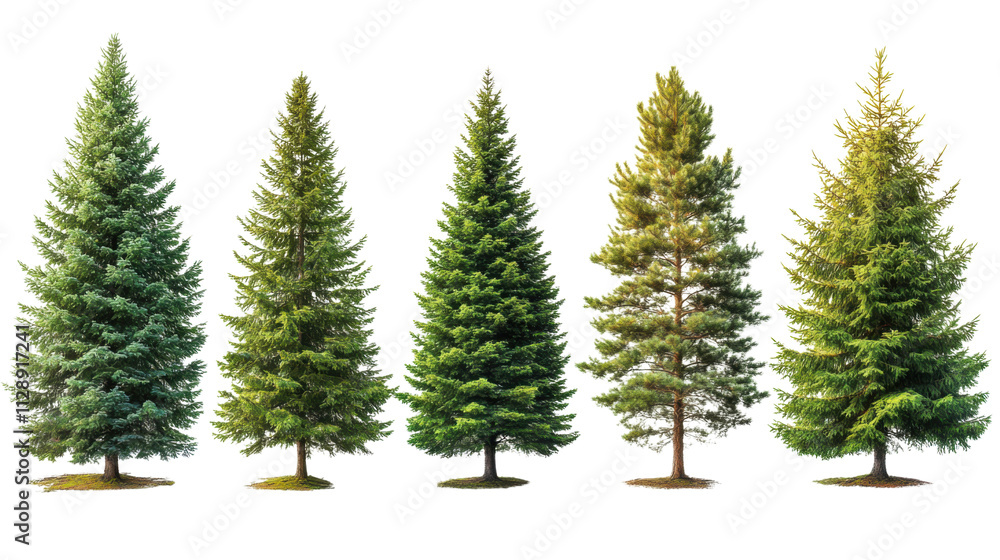 Obraz premium christmas tree isolated on white background