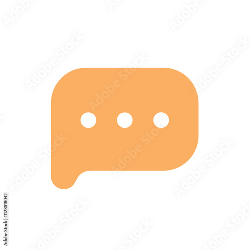 Pixelated Orange Speech Bubble with Two Small Eyes