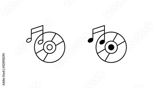 music dvd icon design with white background stock illustration
