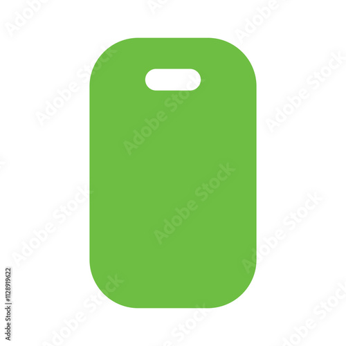 Bright Green Rectangular Tag with a Small Hole at the Top