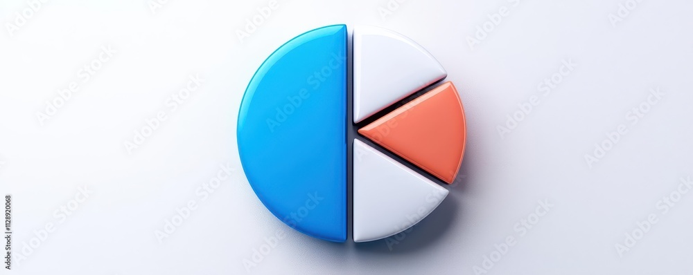 Circular profit margin forecast chart with highlighted growth segments, isolated on white background, 3D illustration Circular profit margin forecast chart with highlighted growth segments, isolated on white background, 3D illustration