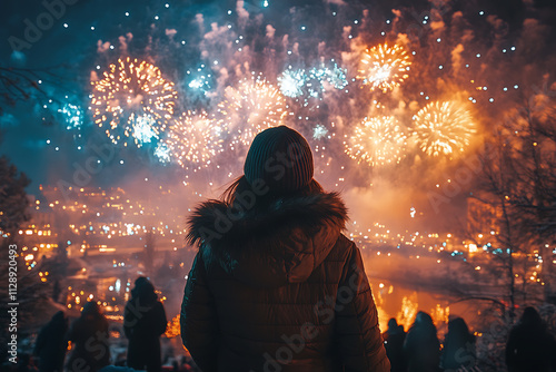 The first day of the year celebrated with dazzling fireworks, lively parties, festive decorations, and joyous traditions marking a fresh start.