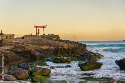 白浜　夕景