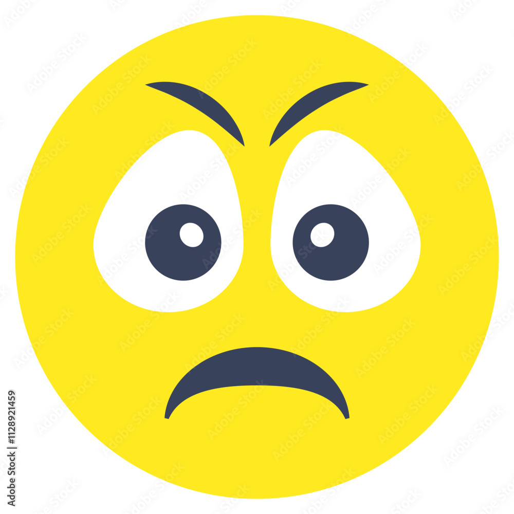 An icon design of confused face emoji An icon design of confused face emoji