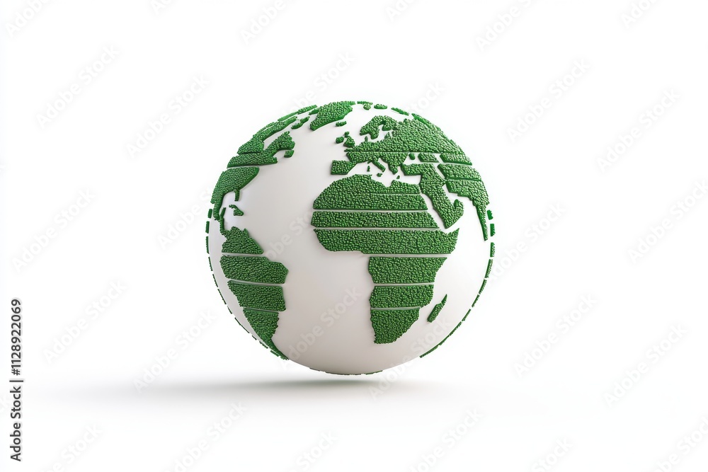 A minimalist globe design with green and blue lines representing the planet and its environment A minimalist globe design with green and blue lines representing the planet and its environment