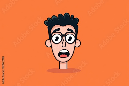 A minimalist icon of a face with mixed emotions, using dual tones and simple shapes to convey complexity