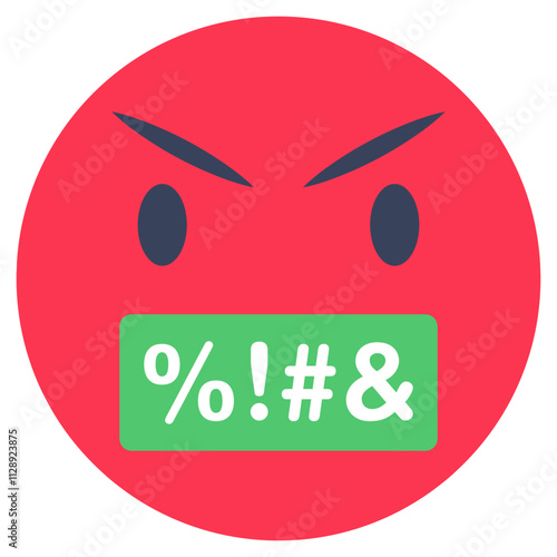 Editable design icon of swearing face