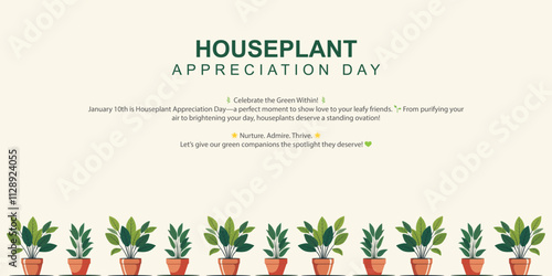 Houseplant Appreciation Day background.