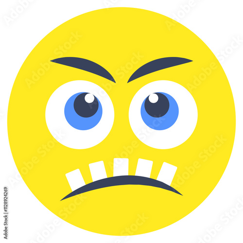 Vector design of serious emoji