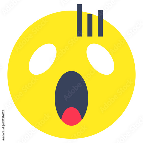 A creative design icon of astonished face