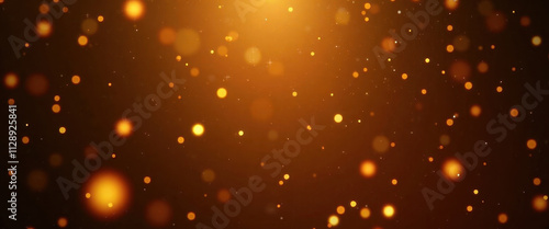 bokeh effect with gold glitter on a deep Brown color background