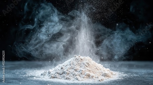 Polymer powder melting under precise heat application, industrial materials in action