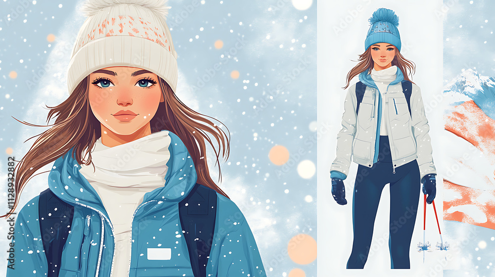 A sporty winter look with a ski jacket, leggings, and a beanie, styled for snowy adventures (3) A sporty winter look with a ski jacket, leggings, and a beanie, styled for snowy adventures (3)