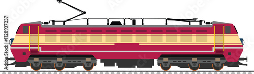 locomotive isolated on white background, Locomotive vector, Indian  WAP4 Electric Locomotive
