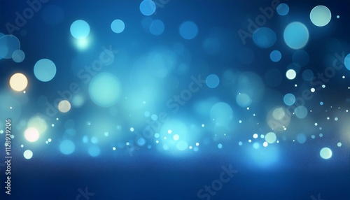 blue bokeh lights on a blue background banner abstract blue background with glittering lights blue light dots banner