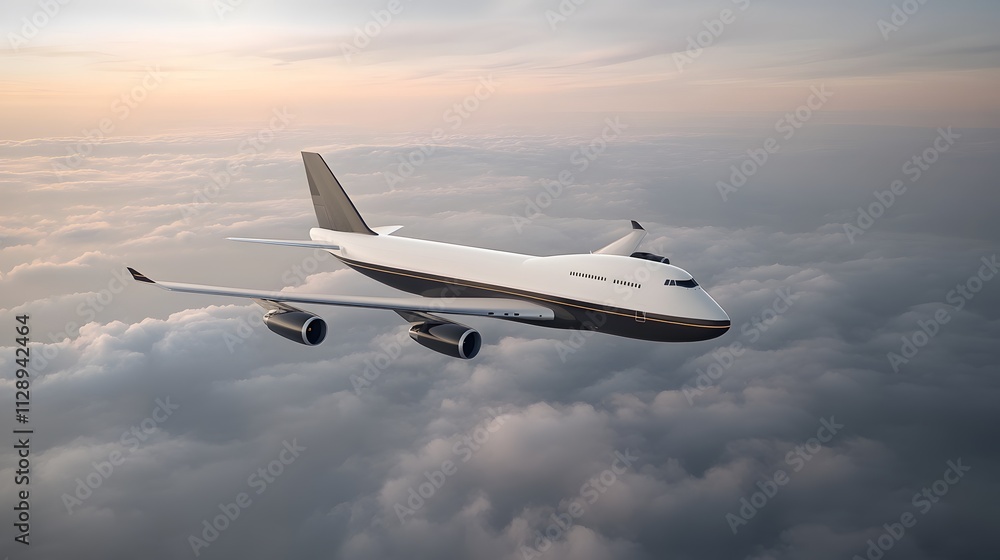 A futuristic freight aircraft in flight with holographic data displays of trade networks and analytics, 3D rendering A futuristic freight aircraft in flight with holographic data displays of trade networks and analytics, 3D rendering