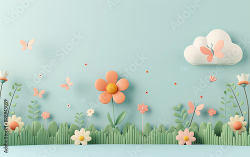 Retro style floral texture art background
