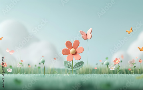 Retro style floral texture art background

