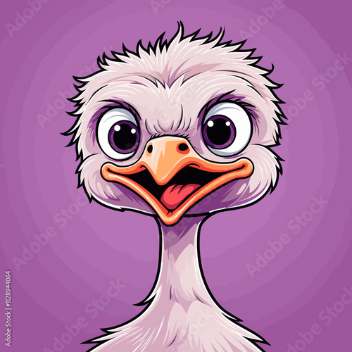 Ostrich cartoon illustration photo