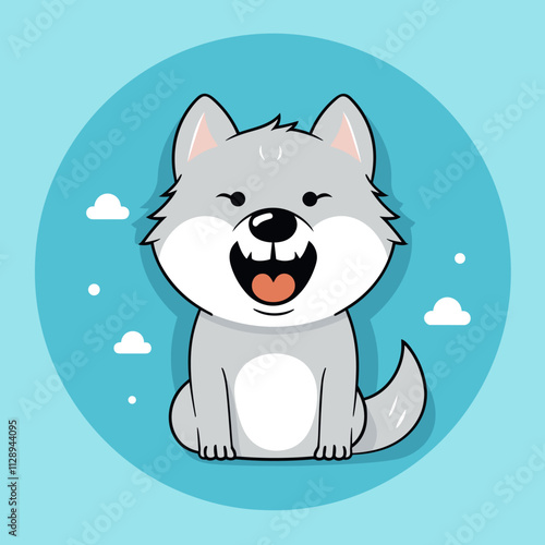 Wolf cartoon illustration