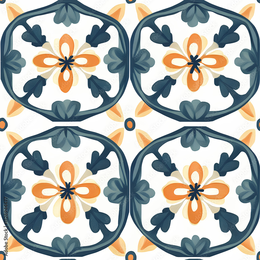 Obraz premium Tile floral seamless pattern