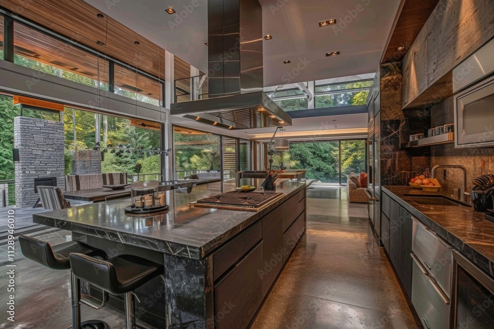 Interior of a modern functional large kitchen Interior of a modern functional large kitchen