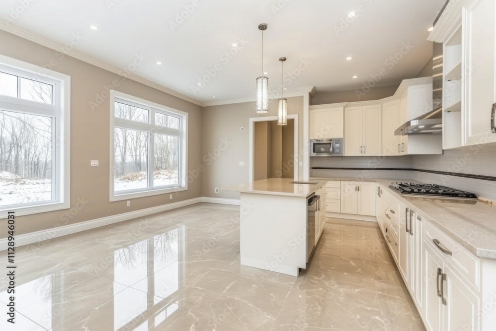 Interior of a modern functional large kitchen Interior of a modern functional large kitchen