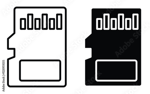 Memory Card Icon Vector Illustration. Memory Card. Memory Icon. Electronics. Smartphone Elements. Technology Objects.