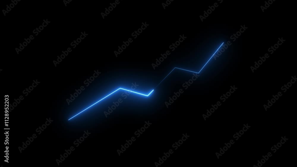 Neon Business chart icon isolated . business chart growth concept black background 4k. Neon Business chart icon isolated . business chart growth concept black background 4k.