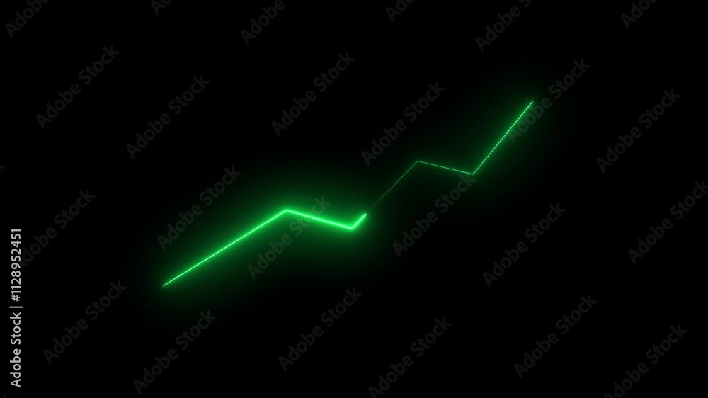 Neon Business chart icon isolated . business chart growth concept black background 4k. Neon Business chart icon isolated . business chart growth concept black background 4k.