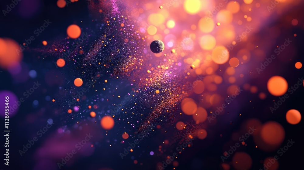 Fototapeta premium Particle symphony in abstract hues.