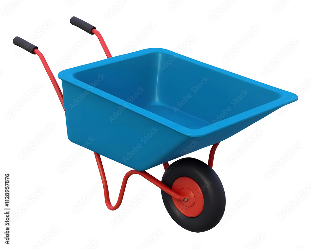Wheelbarrow 3D Illustration icon design Wheelbarrow 3D Illustration icon design