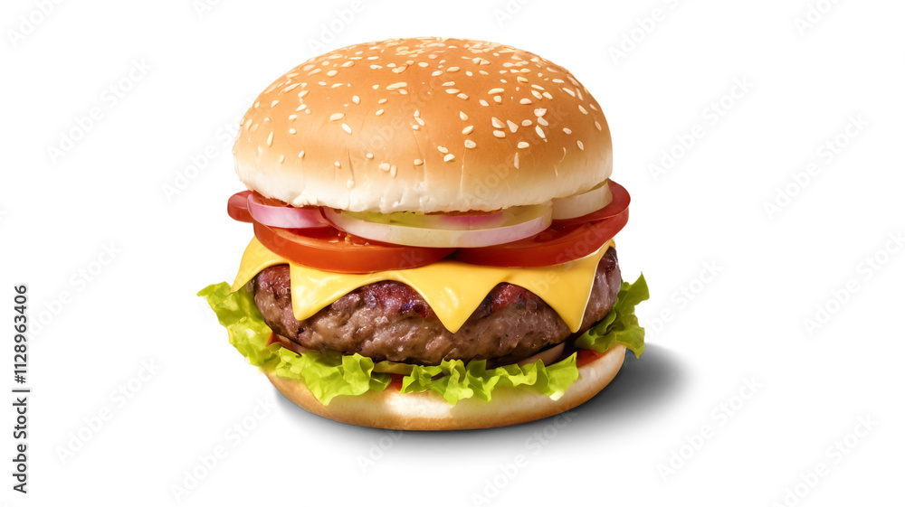 Burger cut-out isolated on white background Burger cut-out isolated on white background