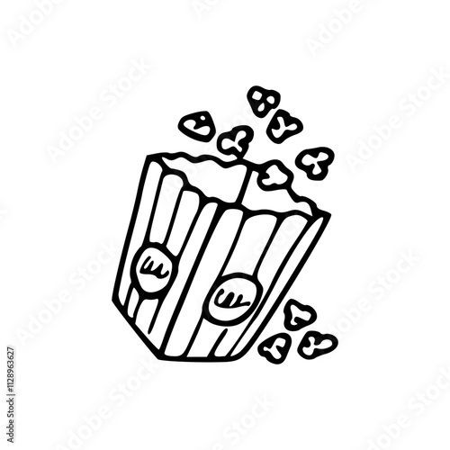 popcorn in a box coloring page