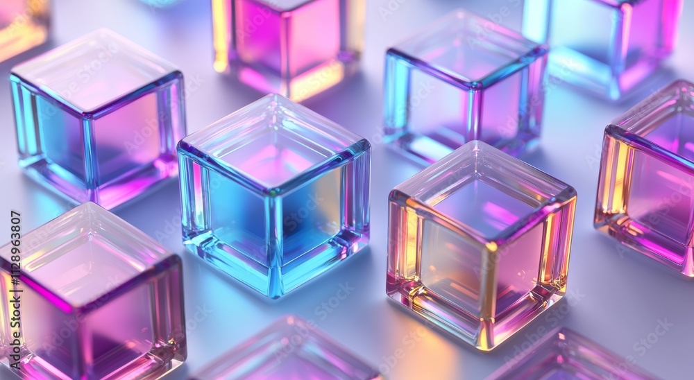 An abstract 3D render showcases geometric shapes in the background. An abstract 3D render showcases geometric shapes in the background.